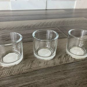 Set of 3 Clear Glass Votive Candle Holders